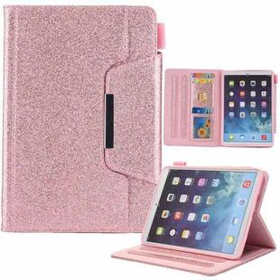 For iPad mini 6 / mini 2024 Hardware Buckle Smart Leather Tablet Case(Glitter Rose Gold)