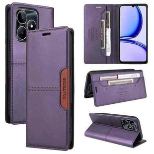 For Realme C53 4G GQUTROBE G01 RFID Anti-theft Leather Phone Case(Purple)