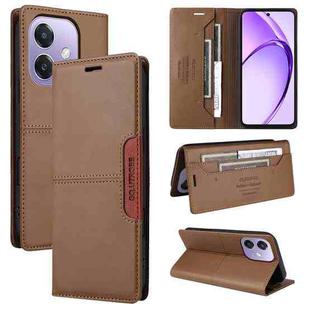 For OPPO A3x 5G / 4G GQUTROBE G01 RFID Anti-theft Leather Phone Case(Brown)