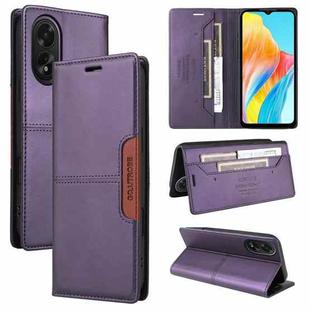 For OPPO A38 4G / A18 GQUTROBE G01 RFID Anti-theft Leather Phone Case(Purple)