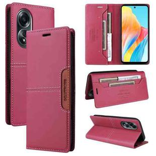 For OPPO A58 4G GQUTROBE G01 RFID Anti-theft Leather Phone Case(Red)