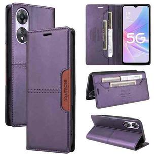 For OPPO A58 5G GQUTROBE G01 RFID Anti-theft Leather Phone Case(Purple)