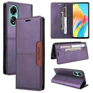 For OPPO A78 4G GQUTROBE G01 RFID Anti-theft Leather Phone Case(Purple)