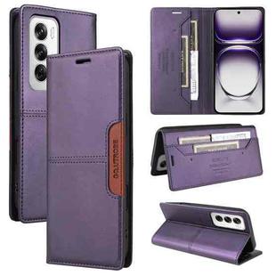 For OPPO Reno12 5G Global GQUTROBE G01 RFID Anti-theft Leather Phone Case(Purple)