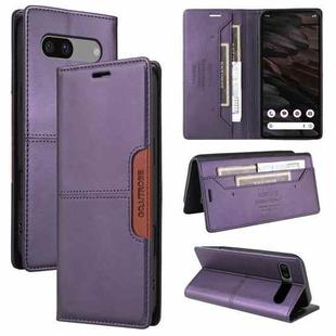 For Google Pixel 7a GQUTROBE G01 RFID Anti-theft Leather Phone Case(Purple)