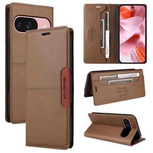 For Google Pixel 9 / 9 Pro GQUTROBE G01 RFID Anti-theft Leather Phone Case(Brown)