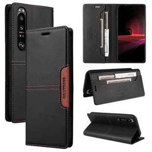 For Sony Xperia 1 III GQUTROBE G01 RFID Anti-theft Leather Phone Case(Black)