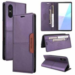 For Sony Xperia 5 VI GQUTROBE G01 RFID Anti-theft Leather Phone Case(Purple)