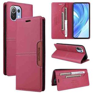 For Xiaomi Mi 11 Lite GQUTROBE G01 RFID Anti-theft Leather Phone Case(Red)