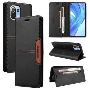 For Xiaomi Mi 11 Lite GQUTROBE G01 RFID Anti-theft Leather Phone Case(Black)