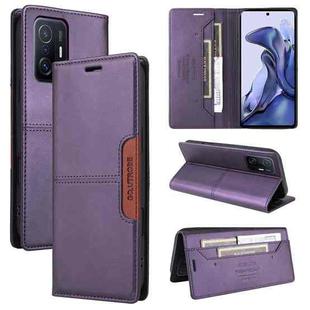 For Xiaomi 11T / 11T Pro GQUTROBE G01 RFID Anti-theft Leather Phone Case(Purple)