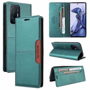 For Xiaomi 11T / 11T Pro GQUTROBE G01 RFID Anti-theft Leather Phone Case(Green)