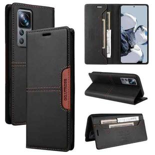 For Xiaomi 12T / 12T Pro GQUTROBE G01 RFID Anti-theft Leather Phone Case(Black)