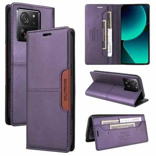 For Xiaomi 13T / 13T Pro GQUTROBE G01 RFID Anti-theft Leather Phone Case(Purple)