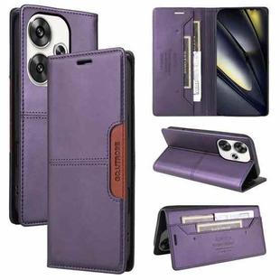 For Xiaomi Poco F6 GQUTROBE G01 RFID Anti-theft Leather Phone Case(Purple)