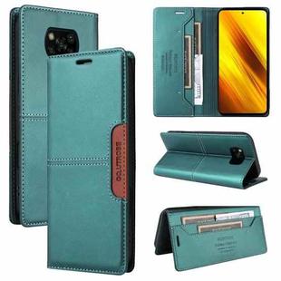 For Xiaomi Poco X3 NFC GQUTROBE G01 RFID Anti-theft Leather Phone Case(Green)