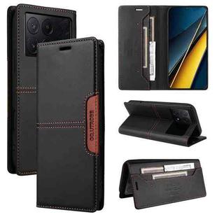 For Xiaomi Poco X6 Pro GQUTROBE G01 RFID Anti-theft Leather Phone Case(Black)