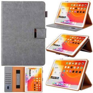 For iPad mini 6 / mini 2024 Hardware Buckle Deformation Holder Smart Leather Tablet Case(Grey)