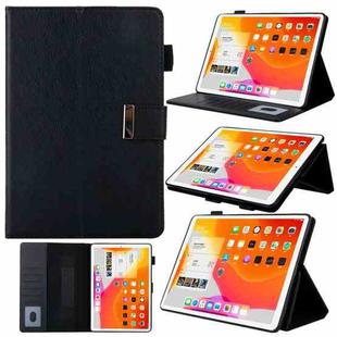 For iPad mini 6 / mini 2024 Hardware Buckle Deformation Holder Smart Leather Tablet Case(Black)