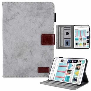 For iPad mini 6 / mini 2024 Fabric Contrast Color Smart Leather Tablet Case(Grey)