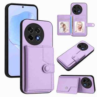 For OnePlus Ace 5 / Ace 5 Pro Button Card Bag RFID Anti-theft Phone Case(Purple)