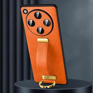 For OPPO Find X8 SULADA PC + Leather Texture Skin Feel Shockproof Phone Case(Orange)