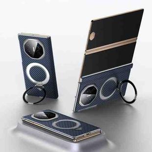 For Huawei Mate XT Ultimate Design SULADA Kevlar Texture MagSafe Magnetic Holder Phone Case(Blue)