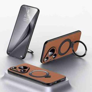 For Huawei Pura 70 Pro / 70 Pro+ SULADA Top Grain Leather MagSafe Magnetic Holder Phone Case(Brown)