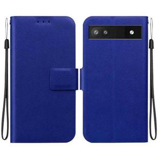 For Google Pixel 6a Ultra-thin Voltage Magnetic Buckle Leather Phone Case(Blue)