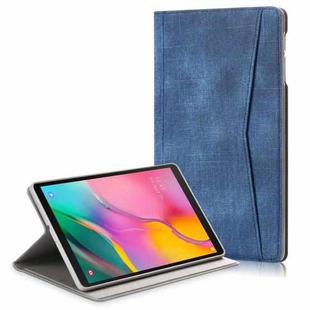 For Samsung Galaxy Tab A 10.1 (2019) T510/T515  Electric Pressed Horizontal Flip Leather Case with Card Slot(Dark Blue)