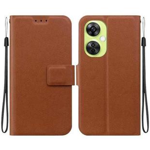 For OnePlus Nord CE 3 Lite / Nord N30 Ultra-thin Voltage Magnetic Buckle Leather Phone Case(Brown)