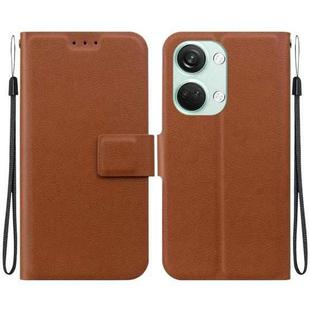 For OnePlus Nord 3 / Ace 2V Ultra-thin Voltage Magnetic Buckle Leather Phone Case(Brown)