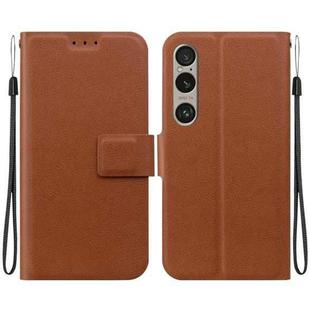 For Sony Xperia 1 VI Ultra-thin Voltage Magnetic Buckle Leather Phone Case(Brown)