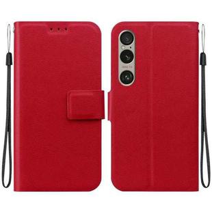 For Sony Xperia 1 VI Ultra-thin Voltage Magnetic Buckle Leather Phone Case(Red)