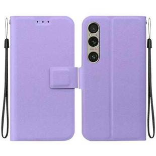 For Sony Xperia 1 VI Ultra-thin Voltage Magnetic Buckle Leather Phone Case(Purple)