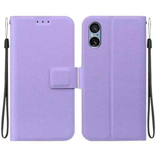 For Sony Xperia 5 V Ultra-thin Voltage Magnetic Buckle Leather Phone Case(Purple)