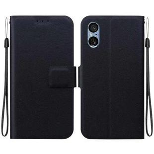 For Sony Xperia 5 V Ultra-thin Voltage Magnetic Buckle Leather Phone Case(Black)