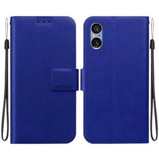 For Sony Xperia 5 V Ultra-thin Voltage Magnetic Buckle Leather Phone Case(Blue)