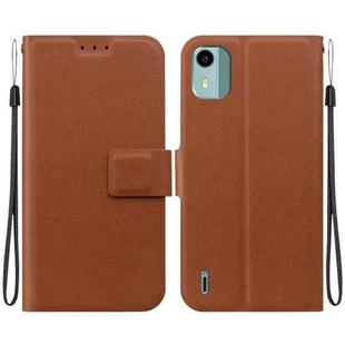 For Nokia C12 Ultra-thin Voltage Magnetic Buckle Leather Phone Case(Brown)
