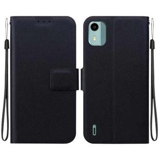 For Nokia C12 Ultra-thin Voltage Magnetic Buckle Leather Phone Case(Black)