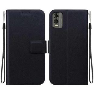 For Nokia C32 Ultra-thin Voltage Magnetic Buckle Leather Phone Case(Black)