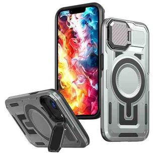 For iPhone 16e Shield Frame Holder MagSafe Phone Case(Grey)