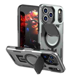 For iPhone 17 Pro Max Shield Frame Holder MagSafe Phone Case(Grey)