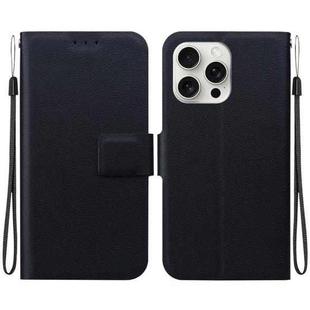 For iPhone 16 Pro Max Ultra-thin Voltage Magnetic Buckle Leather Phone Case(Black)