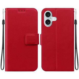 For iPhone 16 Plus Ultra-thin Voltage Magnetic Buckle Leather Phone Case(Red)