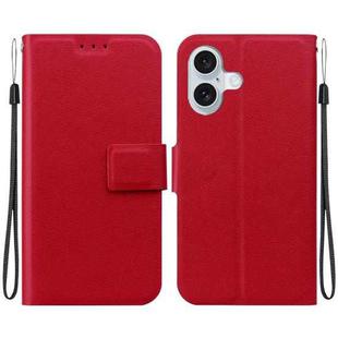 For iPhone 16 Ultra-thin Voltage Magnetic Buckle Leather Phone Case(Red)