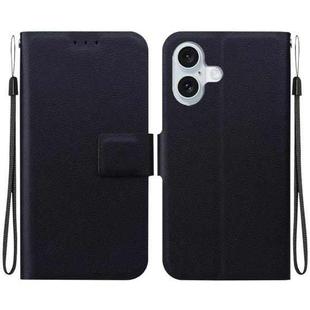 For iPhone 16 Ultra-thin Voltage Magnetic Buckle Leather Phone Case(Black)