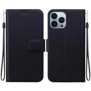 For iPhone 15 Pro Max Ultra-thin Voltage Magnetic Buckle Leather Phone Case(Black)