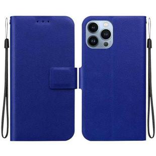 For iPhone 15 Pro Max Ultra-thin Voltage Magnetic Buckle Leather Phone Case(Blue)