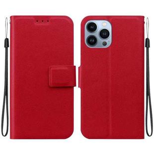 For iPhone 15 Pro Ultra-thin Voltage Magnetic Buckle Leather Phone Case(Red)